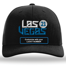 Load image into Gallery viewer, C112 - Black Snapback Trucker Cap - Lucky Number