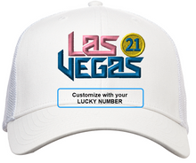 Load image into Gallery viewer, C112 - White Snapback Trucker Cap - Lucky Number