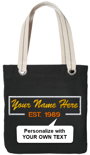 B118-Black-Established Custom Personalized Tote