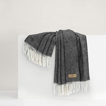 Load image into Gallery viewer, Graphite Italian Herringbone Throw Blanket
