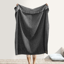 Load image into Gallery viewer, Graphite Italian Herringbone Throw Blanket
