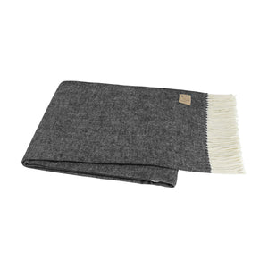 Graphite Italian Herringbone Throw Blanket